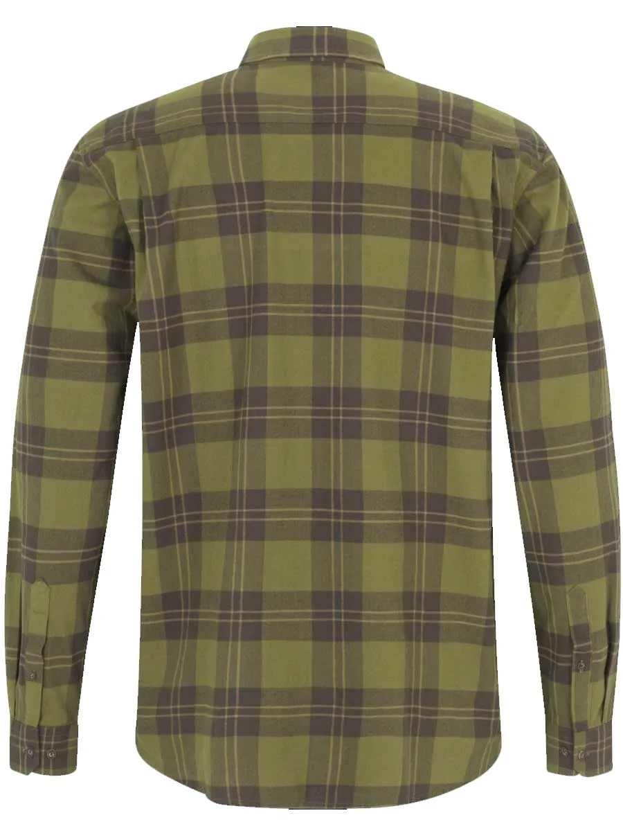 SEELAND Highseat Shirt - Mens 100% Cotton - Light Olive Check
