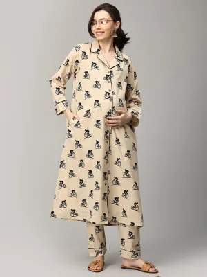 Shadowed Ride Maternity and Nursing Nightwear Set