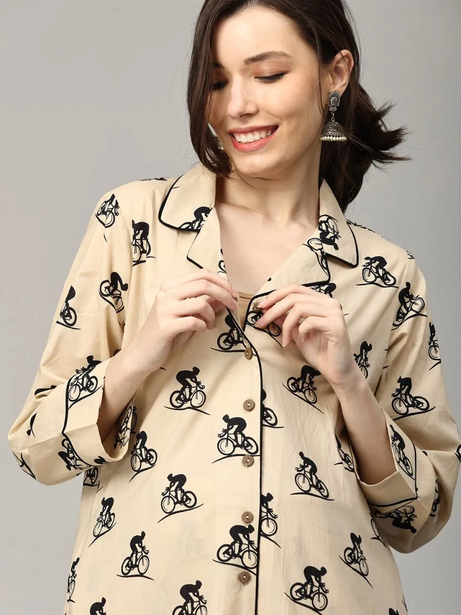 Shadowed Ride Maternity and Nursing Nightwear Set
