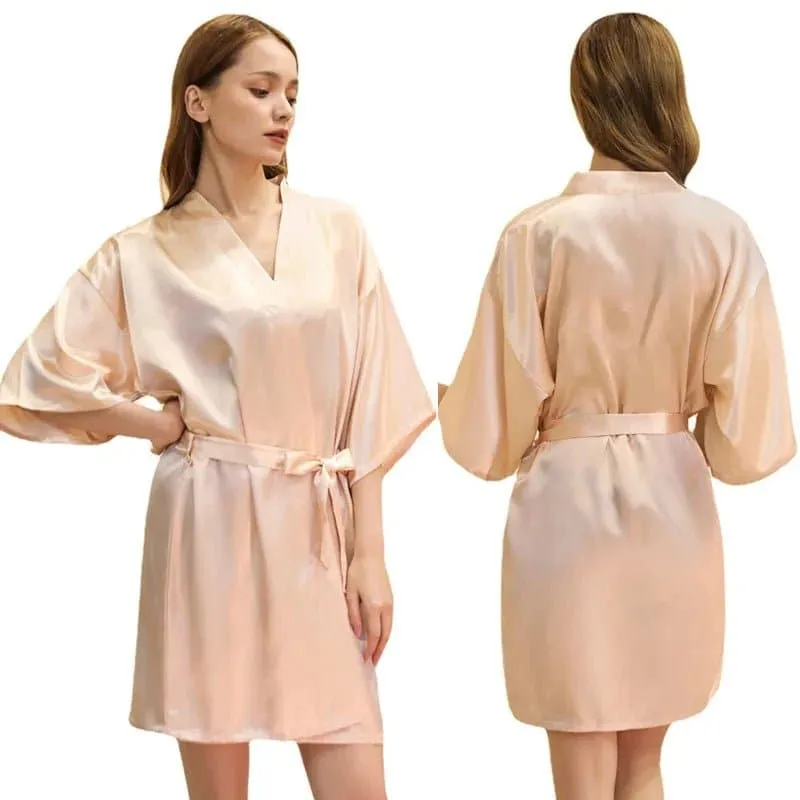 Short Satin Robes - Luxurious Above-Knee Length Robes for Women | Elegant & Comfortable