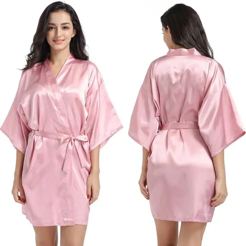 Short Satin Robes - Luxurious Above-Knee Length Robes for Women | Elegant & Comfortable