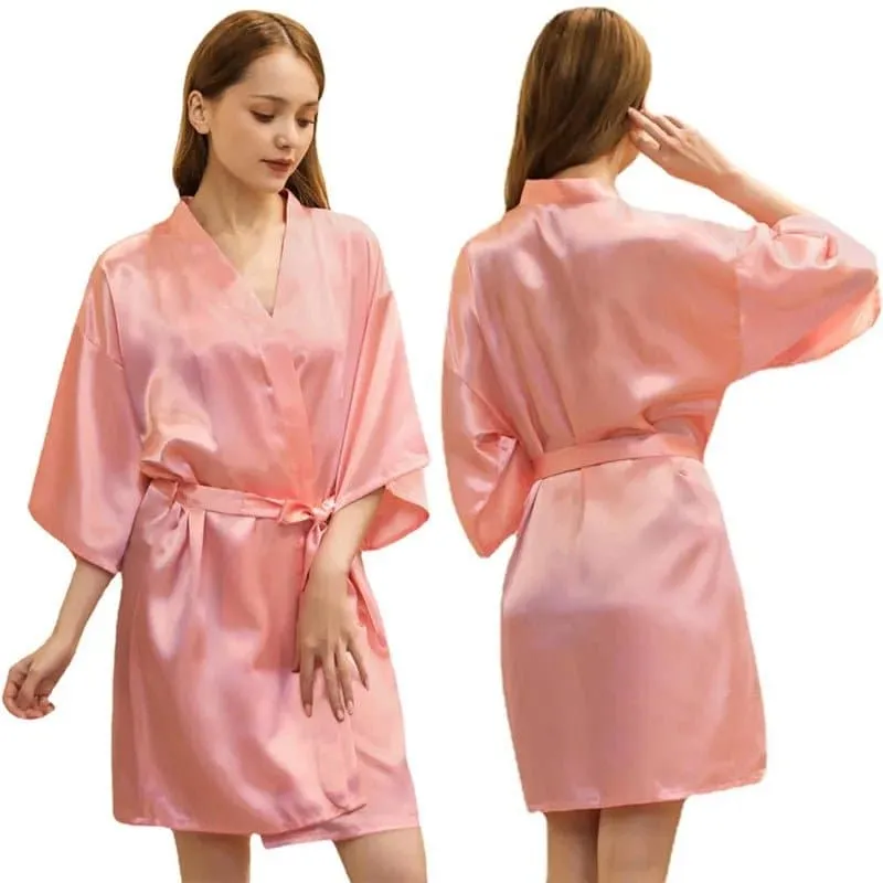 Short Satin Robes - Luxurious Above-Knee Length Robes for Women | Elegant & Comfortable