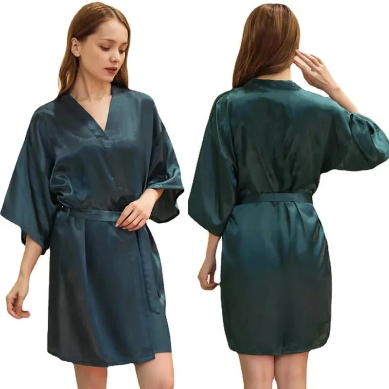 Short Satin Robes - Luxurious Above-Knee Length Robes for Women | Elegant & Comfortable