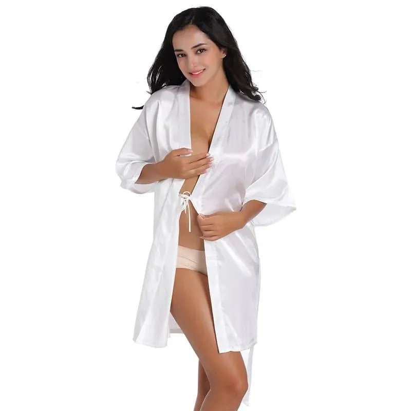 Short Satin Robes - Luxurious Above-Knee Length Robes for Women | Elegant & Comfortable