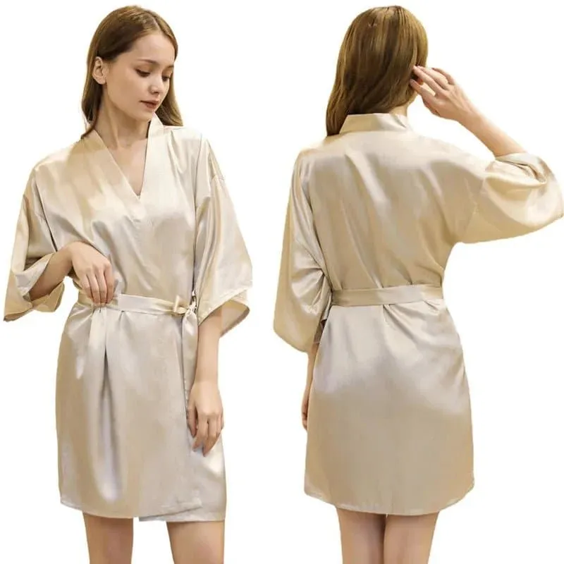 Short Satin Robes - Luxurious Above-Knee Length Robes for Women | Elegant & Comfortable