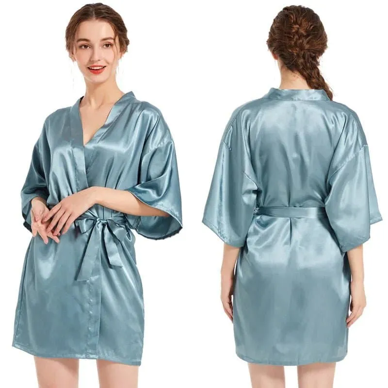 Short Satin Robes - Luxurious Above-Knee Length Robes for Women | Elegant & Comfortable