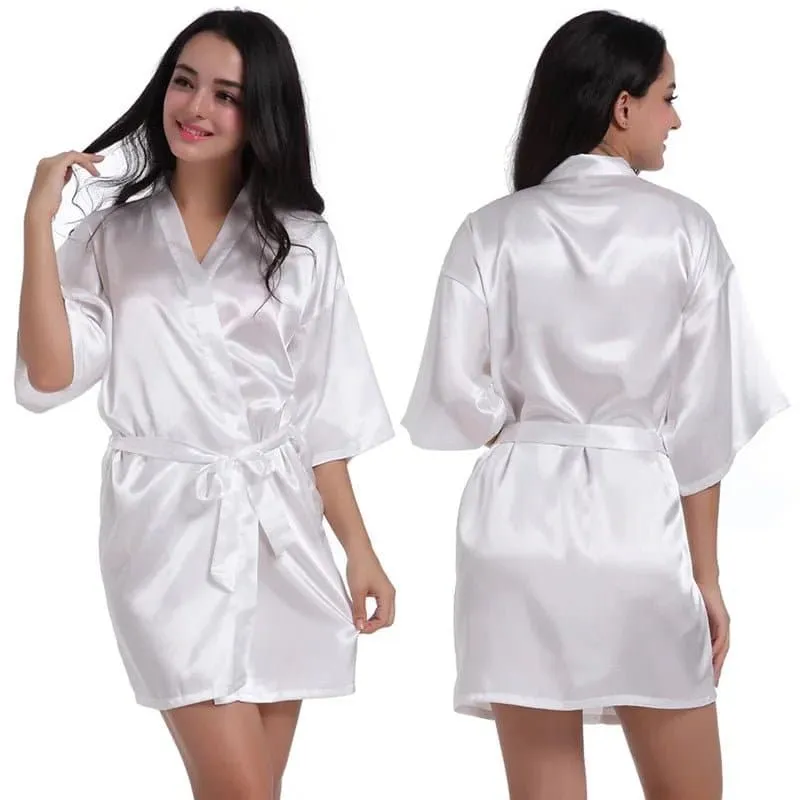 Short Satin Robes - Luxurious Above-Knee Length Robes for Women | Elegant & Comfortable