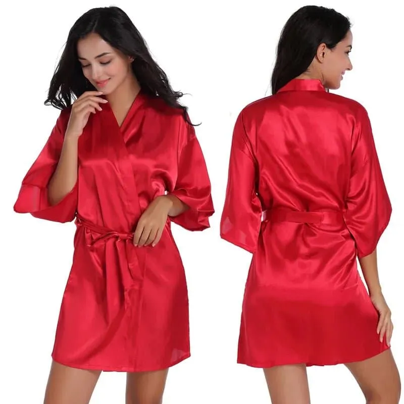 Short Satin Robes - Luxurious Above-Knee Length Robes for Women | Elegant & Comfortable