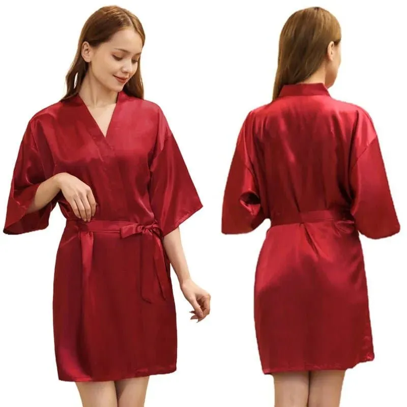 Short Satin Robes - Luxurious Above-Knee Length Robes for Women | Elegant & Comfortable
