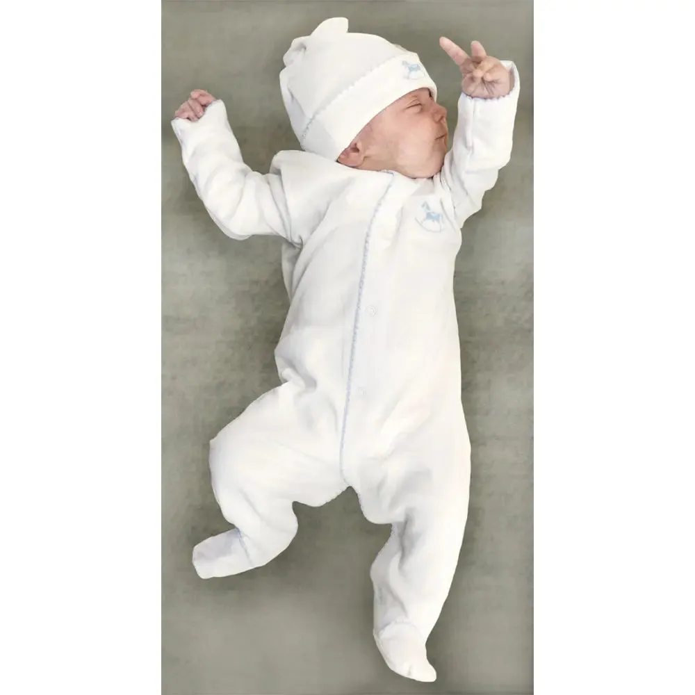 Signature rocking horse bib grey