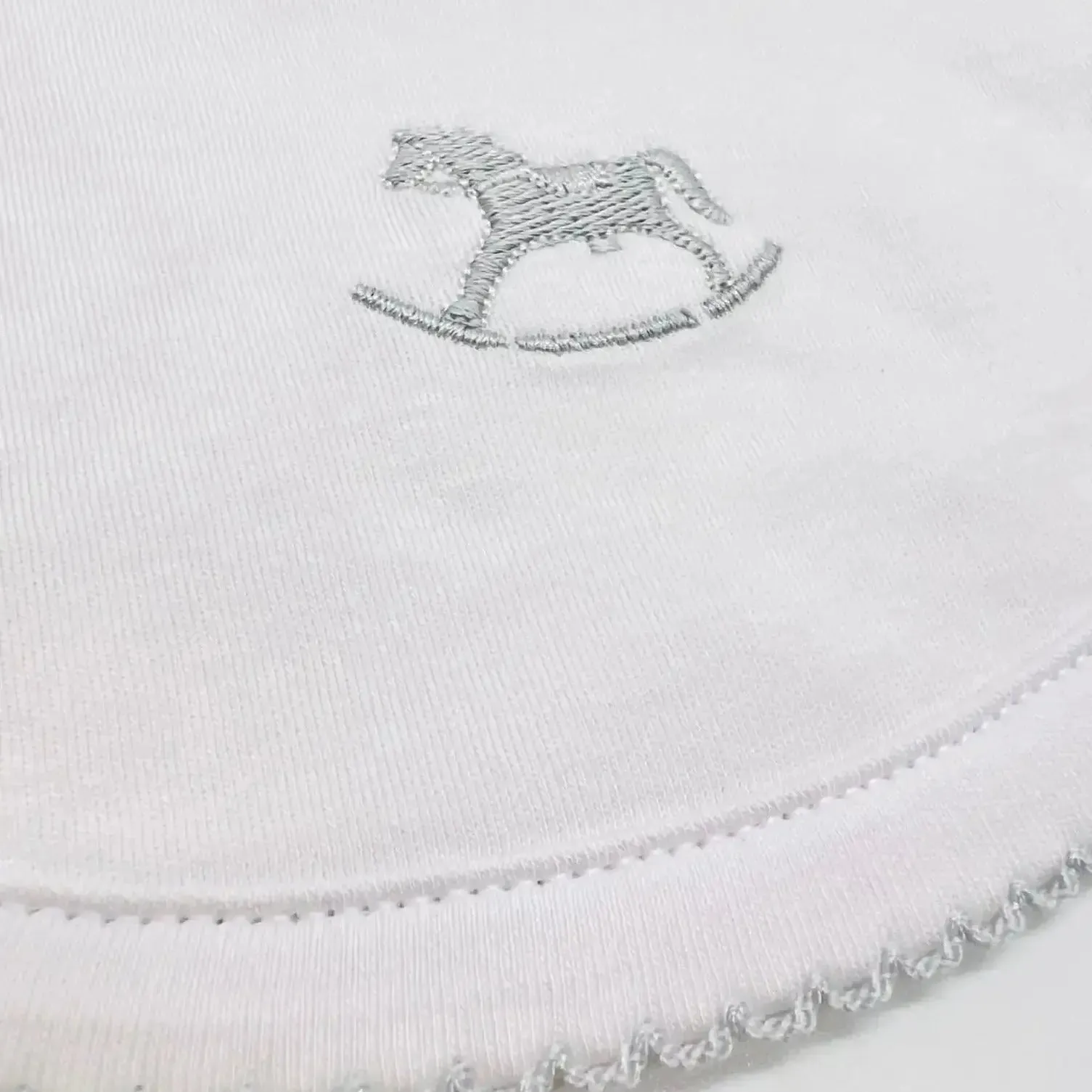 Signature rocking horse bib grey