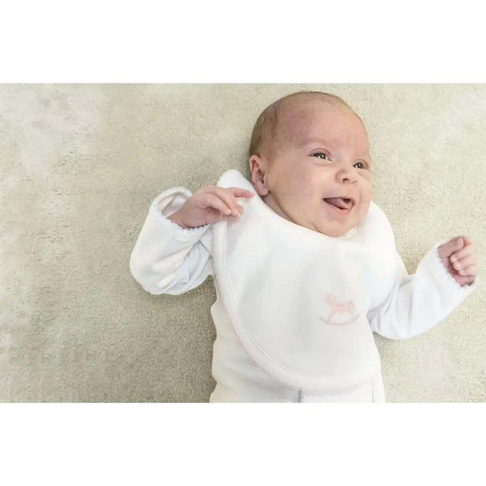 Signature rocking horse bib grey