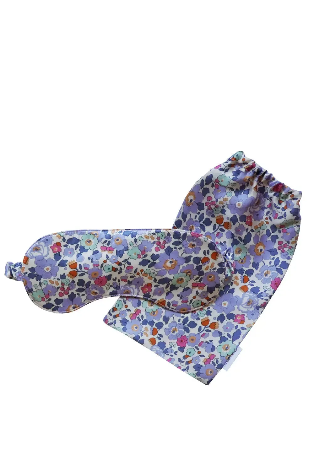 Silk Eye Mask Made With Liberty Fabric BETSY LAVENDER BLUE