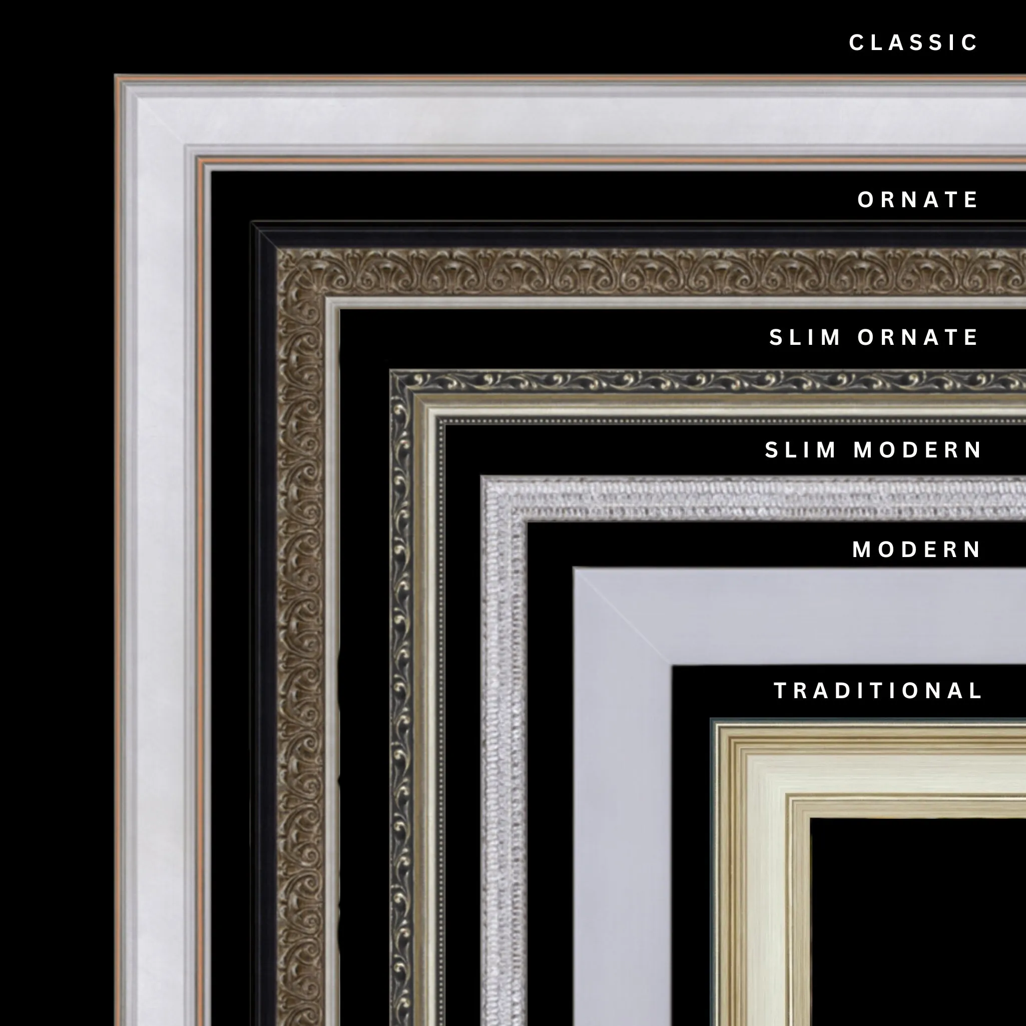 Silver 22x44 Picture Frame Ornate Traditional Classic Antique