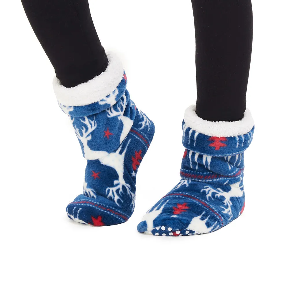 Snuggs Boot Dark Blue Christmas