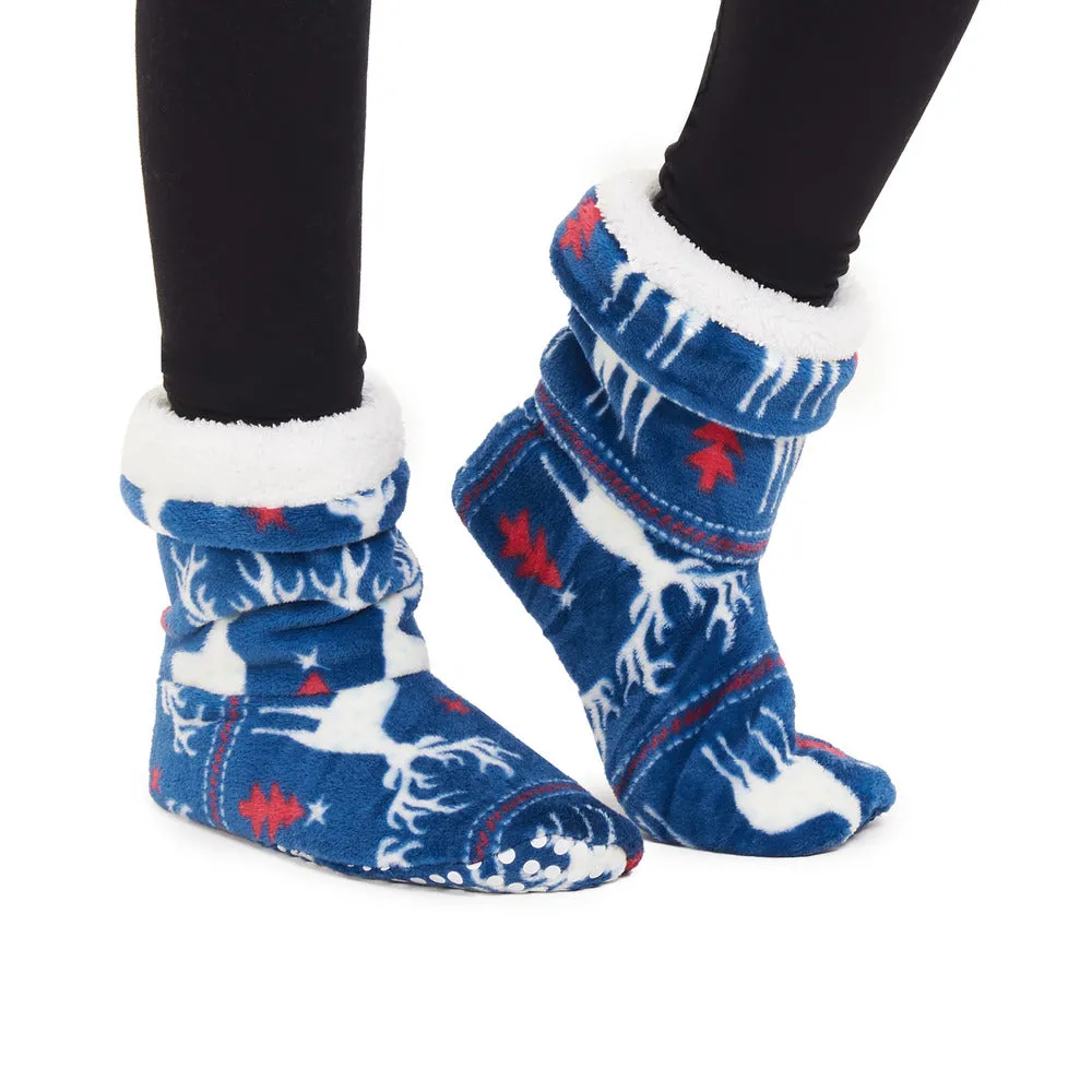 Snuggs Boot Dark Blue Christmas