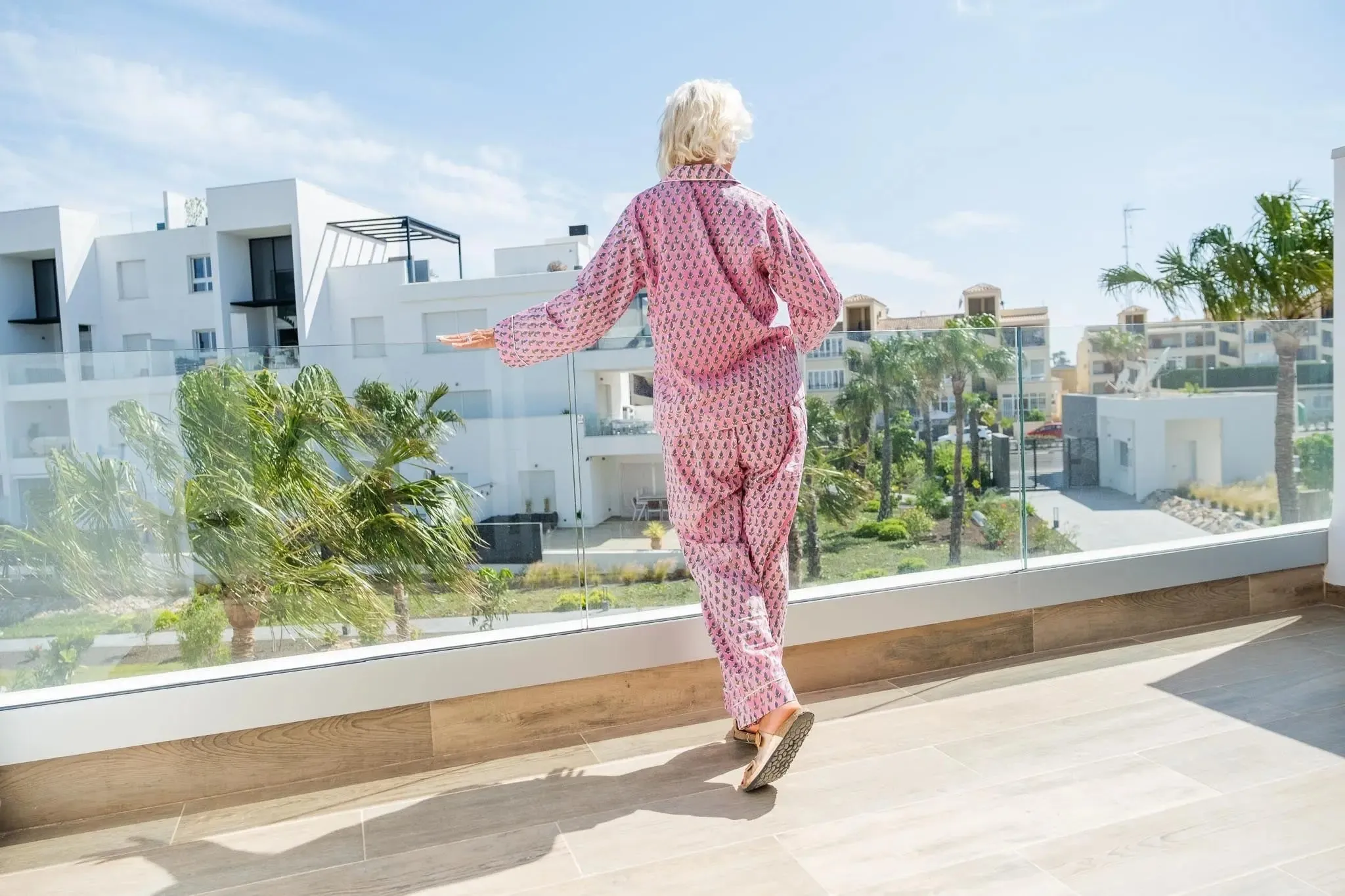 Sophie Block Print Cotton Pyjamas