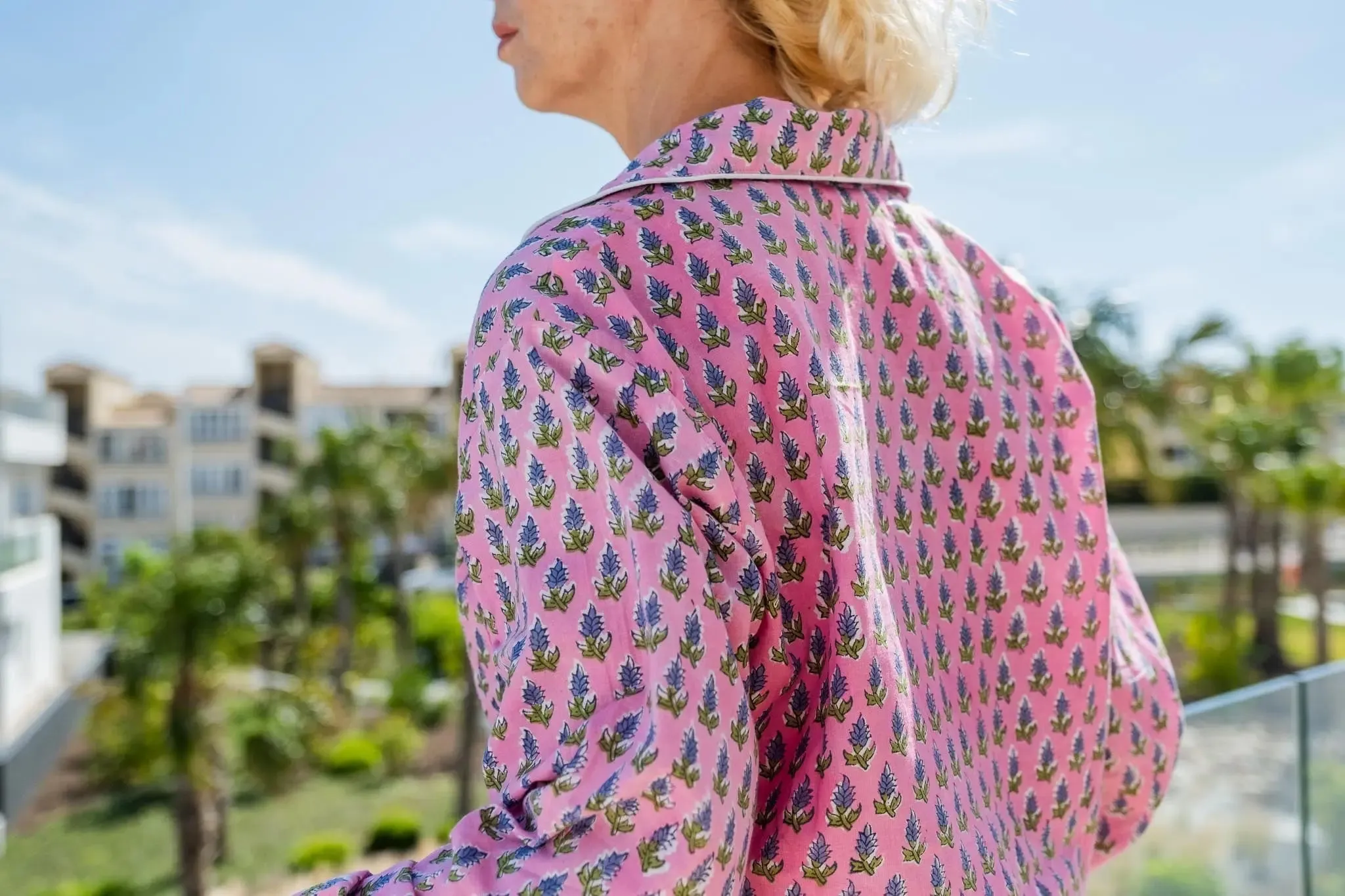 Sophie Block Print Cotton Pyjamas