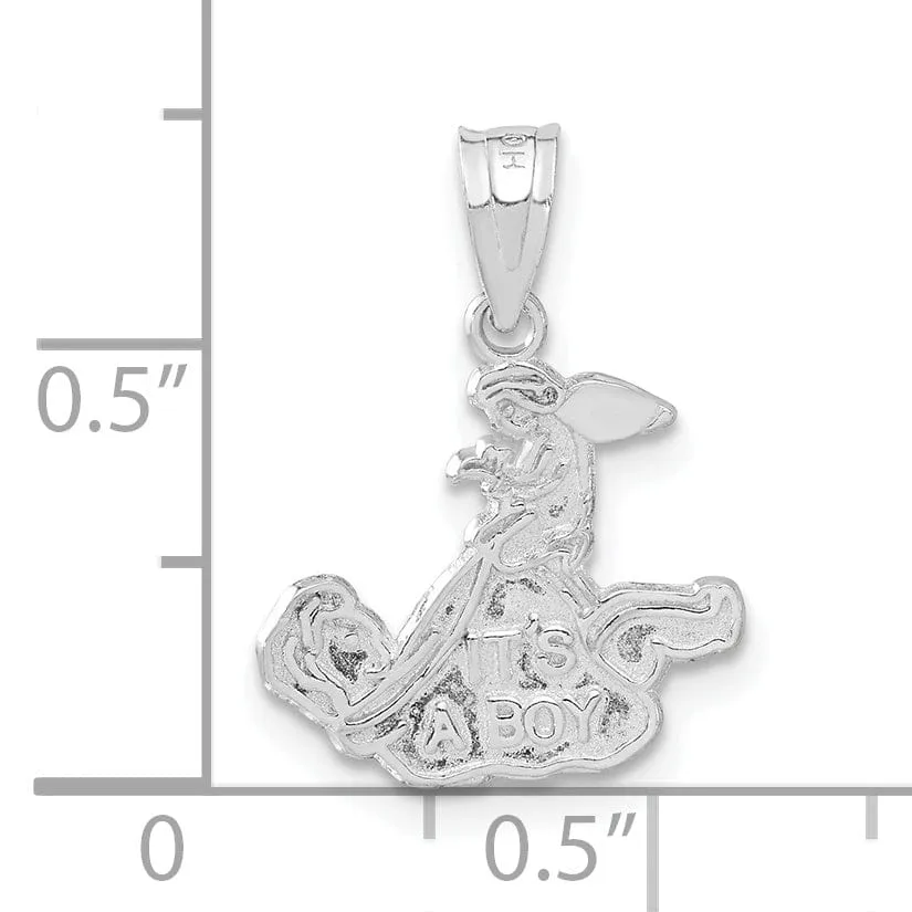 Sterling Silver Satin Finish It's A Boy Charm