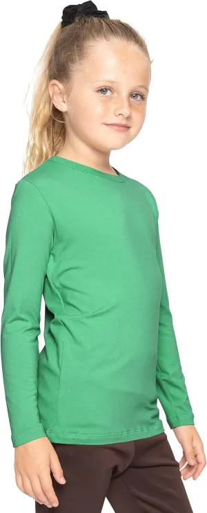STRETCH IS COMFORT Girls Classic Crew Neck Short or Long Sleeves Tee Shirt | Ultra Soft Everyday Basic Top | 2T16