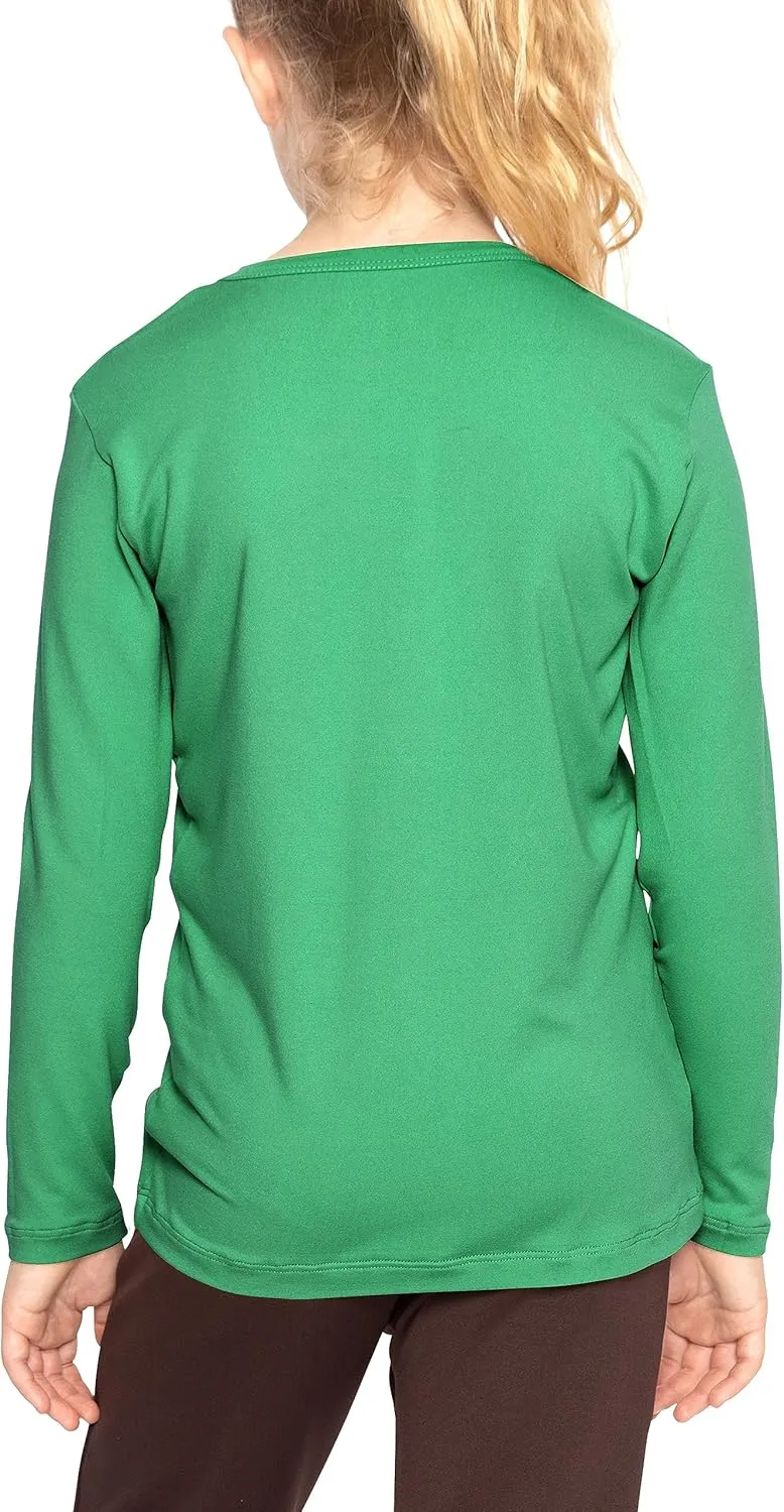 STRETCH IS COMFORT Girls Classic Crew Neck Short or Long Sleeves Tee Shirt | Ultra Soft Everyday Basic Top | 2T16