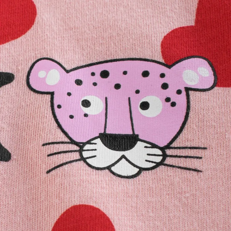 Toddler Girl's Pink Heart Print Short Sleeve T-shirt
