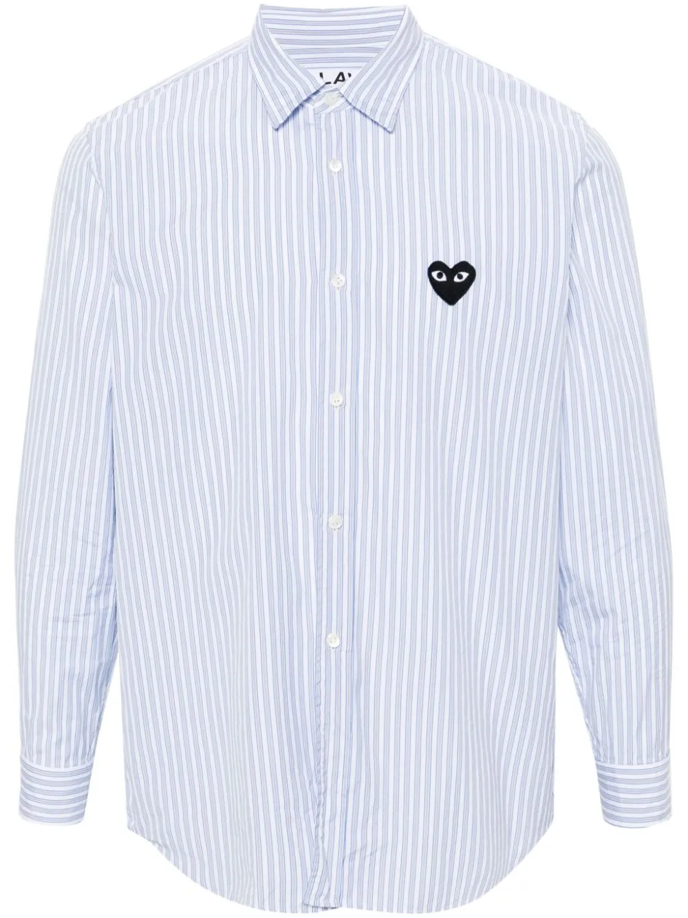 Unisex Striped Shirt Black Heart - Light Blue