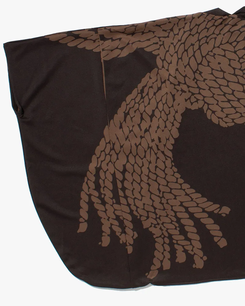 Wa-Modern, Haori, Brown with Light Brown Nawa