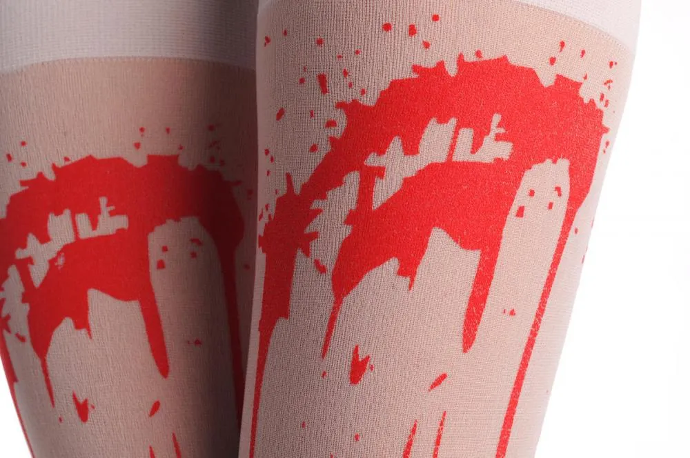 White With Faux Blood Halloween Zombie