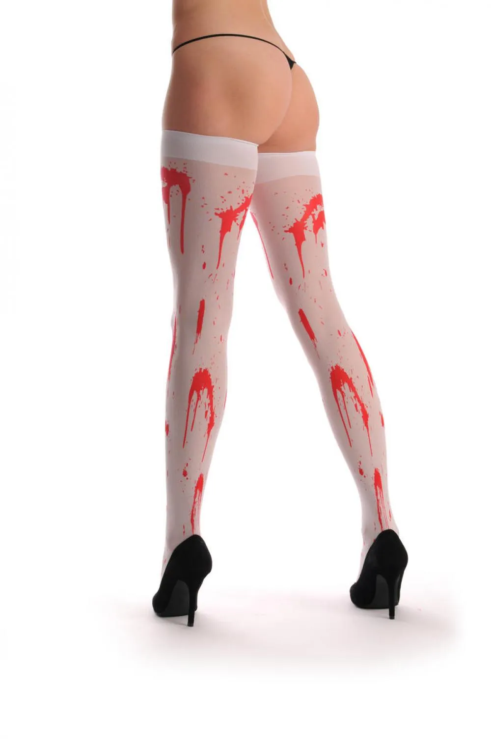 White With Faux Blood Halloween Zombie