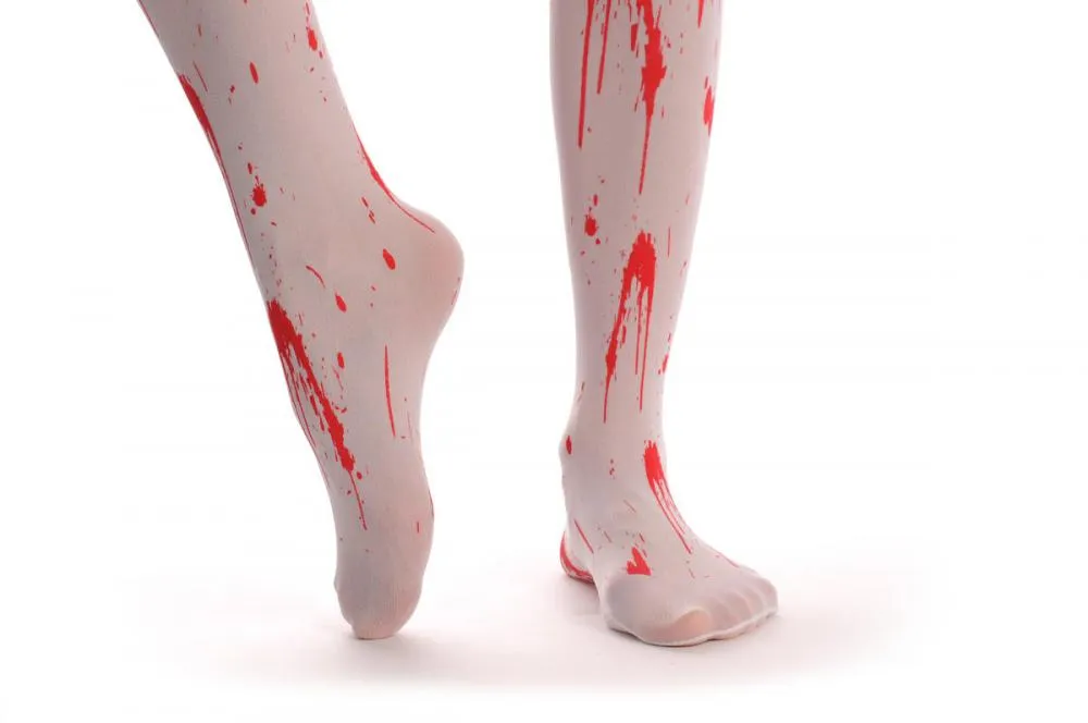 White With Faux Blood Halloween Zombie