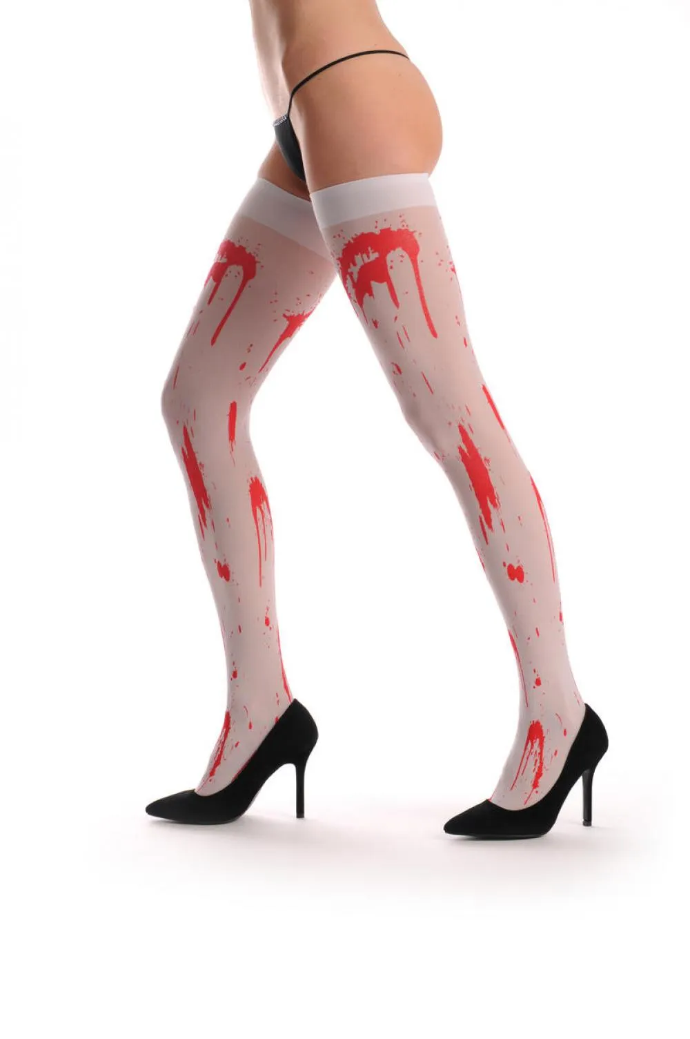 White With Faux Blood Halloween Zombie