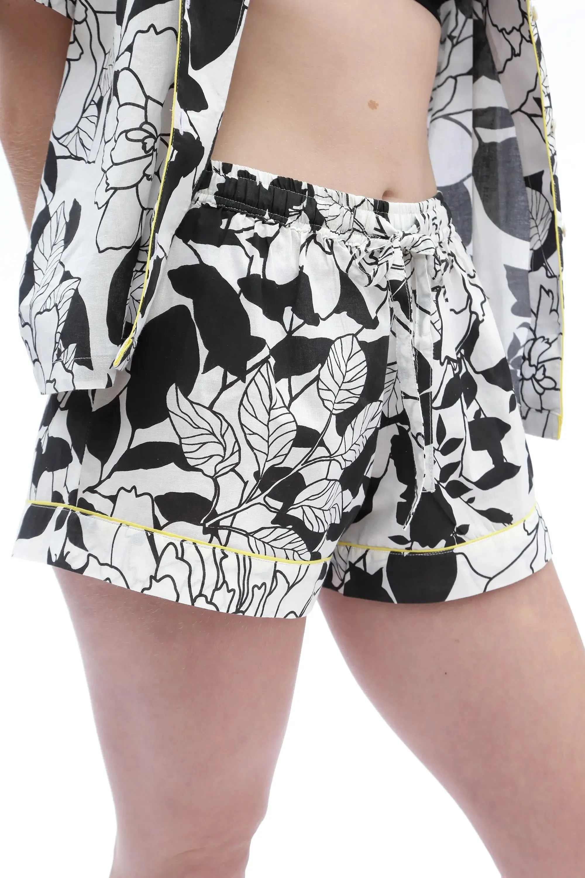 White/Black Havana Print Short Sleeve Pyjamas