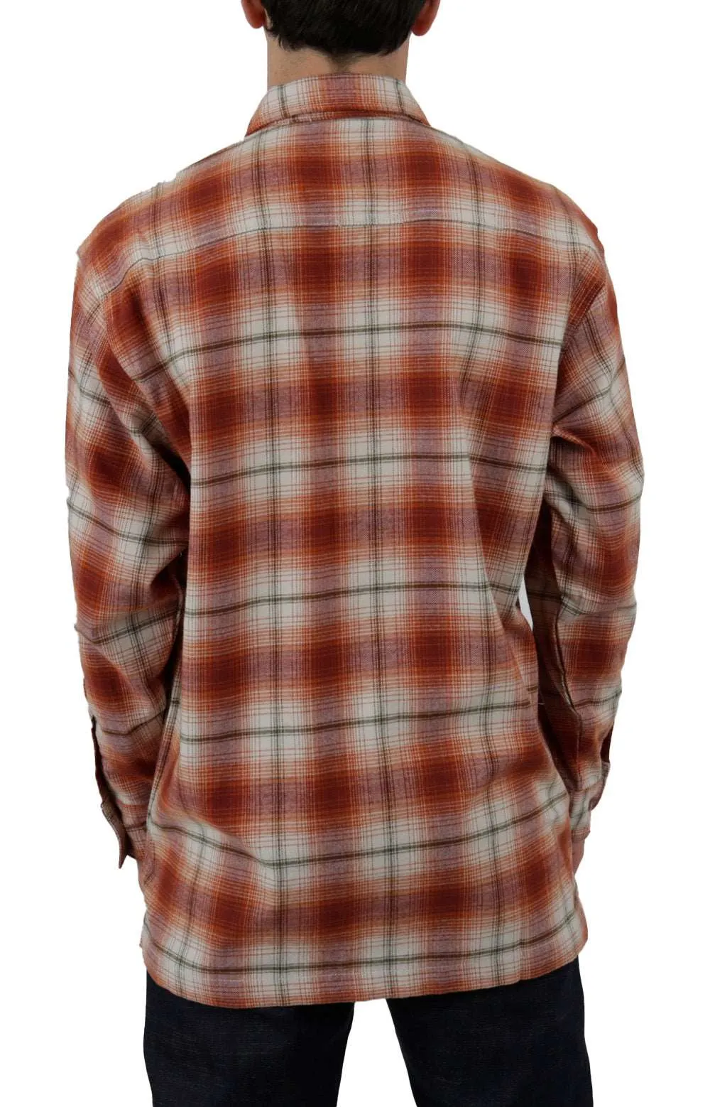 (WLRS2OB2) Ronnie Sandoval Brushed Flannel Shirt - Burnt Ombre Plaid