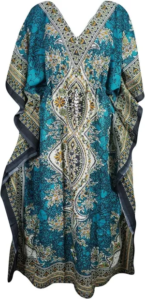 Women's Kaftan Party Kimono Dress Maxi Long Loungewear Nightwear Beach Cover up Caftan Free Size