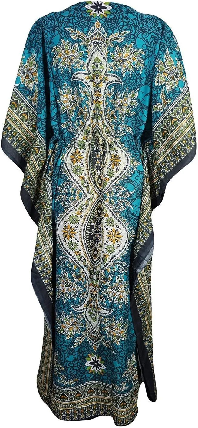Women's Kaftan Party Kimono Dress Maxi Long Loungewear Nightwear Beach Cover up Caftan Free Size
