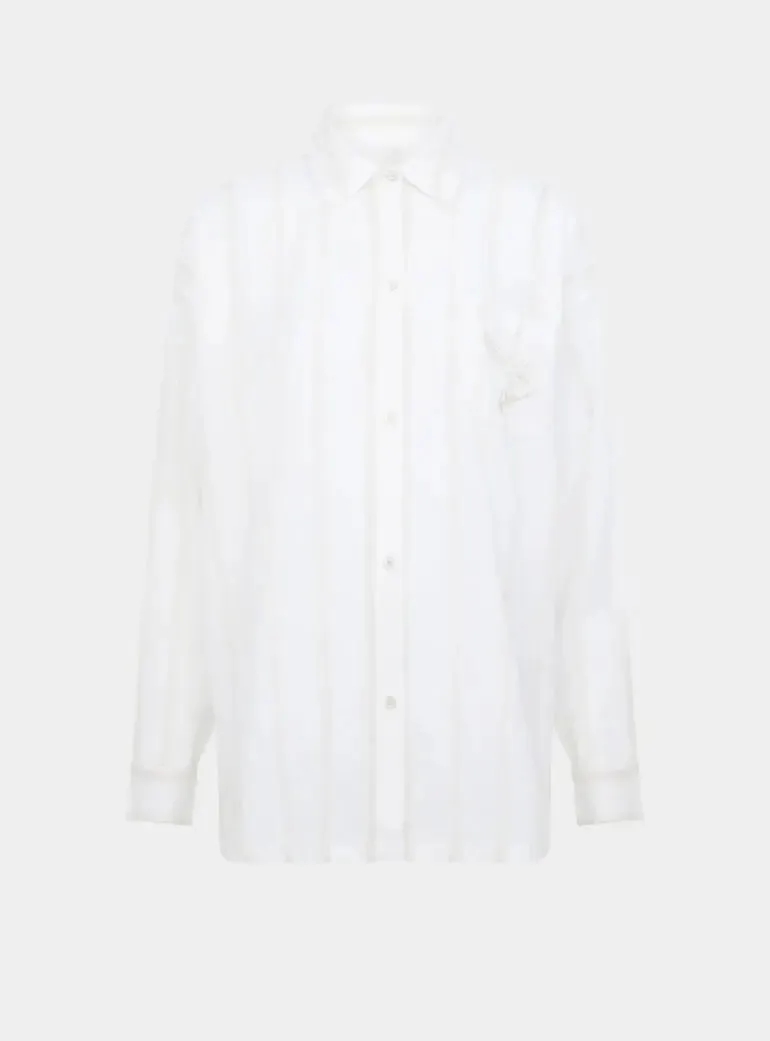 Yew Striped Ethical-Cotton Pyjama Shirt - Summer Sand Beige